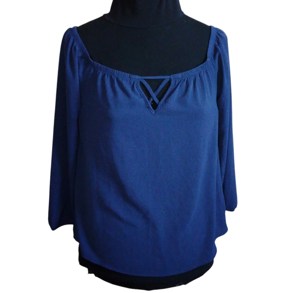 Urbanology Blue Long Sleeve Blouse Small